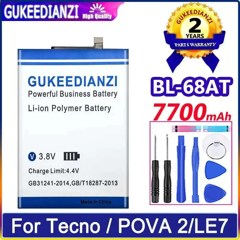 

Environmentally Friendly For Tecno Pova 2 LE7 Mobile Phone Battery BL-68AT 7700mAh
