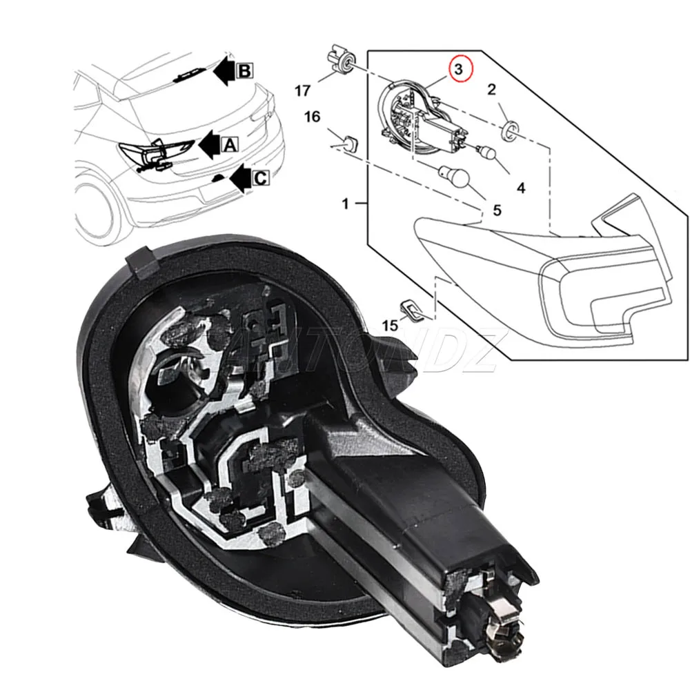 Rücklichtlampenhalter hinten links rechts für Vauxhall Astra K 2016+ 39001577 39001578