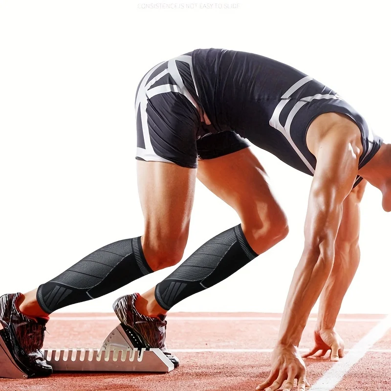 1Pcs Men's Compression Leg Sleeves - Breathable Calf Support for Running Basketball Marathon Sports Guard