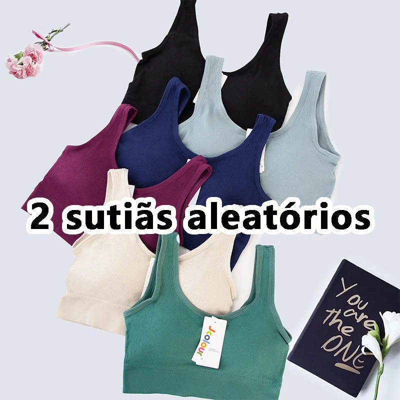 Conjunto de 2 sutiãs aleatórios, Sutiã feminino, Lingeries feminino sexys, Sutiã sem bojo feminino, Top esportivo