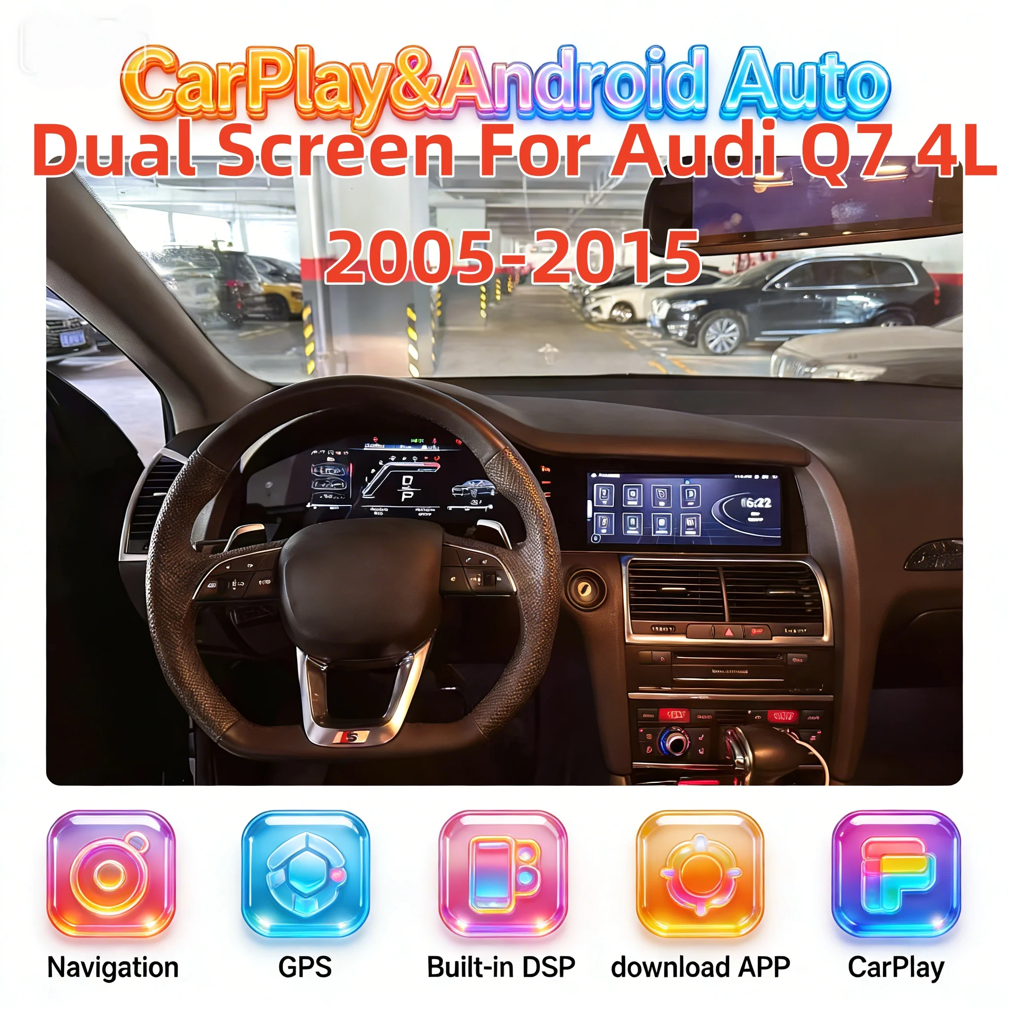 

Автомагнитола Android с беспроводным CarPlay, 4G Wi-Fi для Audi Q7 4L 2005-2015, цифровая приборная панель, виртуальный кокпит
