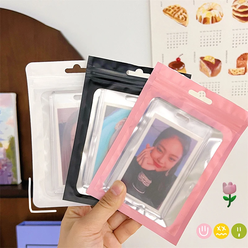 10Pcs Card Protective Bag Photocard Storage Color Matte Transparent Ziplock Bags Gift Packaging Bag Sticker Card Sleeve