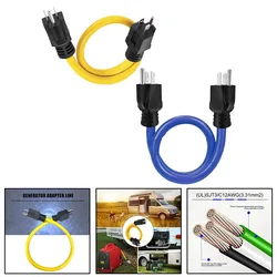 3 Prong Plug 12AWG 125V Double Male Extension Cord Generator Adapter For Transfer RV Boat Battery Solar Panel Portable Power