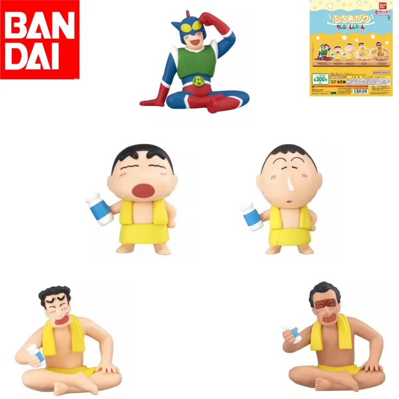 

Набор из 5 коллекционных мини-игрушек-фигурок Bandai Crayon Shin-chan Gashapon: полотенца для ванной в виде персонажей аниме
