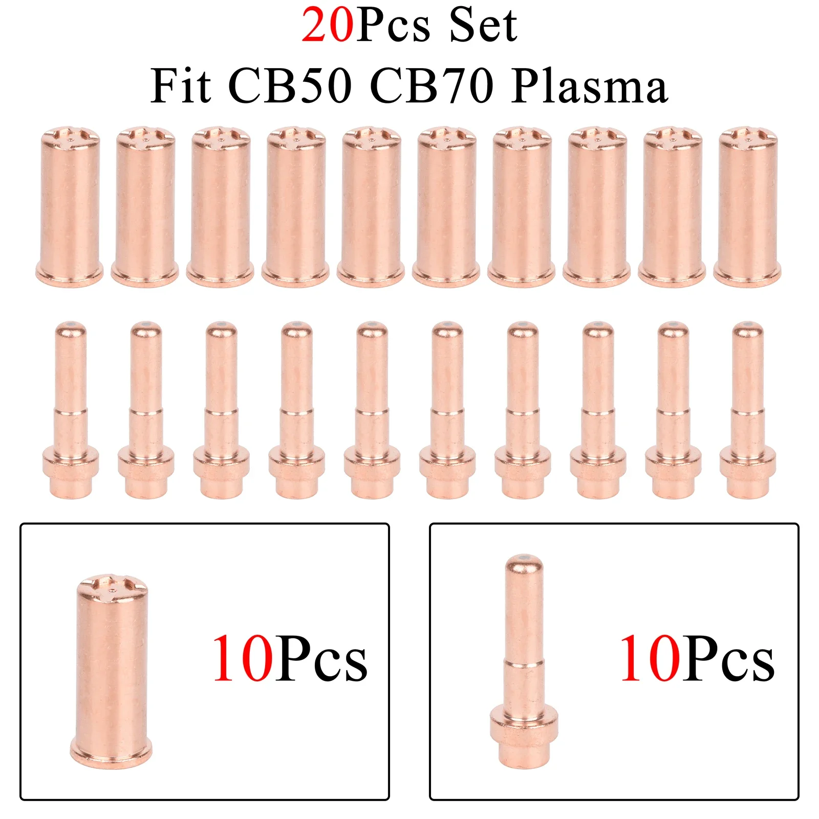 

20Pcs CB50 CB70 plasma cutting torch accessories long nozzle electrode PD0063 PR0065