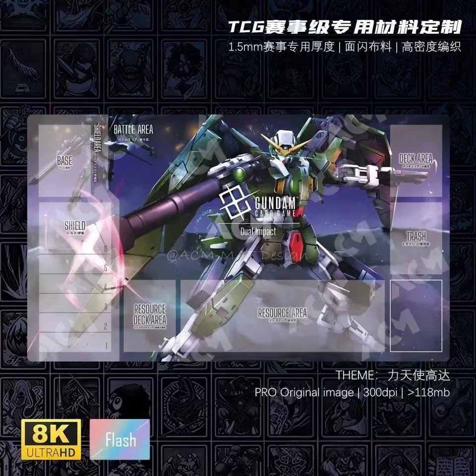 

600x350mm Gundam Dynames GCG 00 Card Set Series Trading Card Game Playmat Anime 1.5mmNoSeamEdge ST107 Rubber Board Game Mat Gift