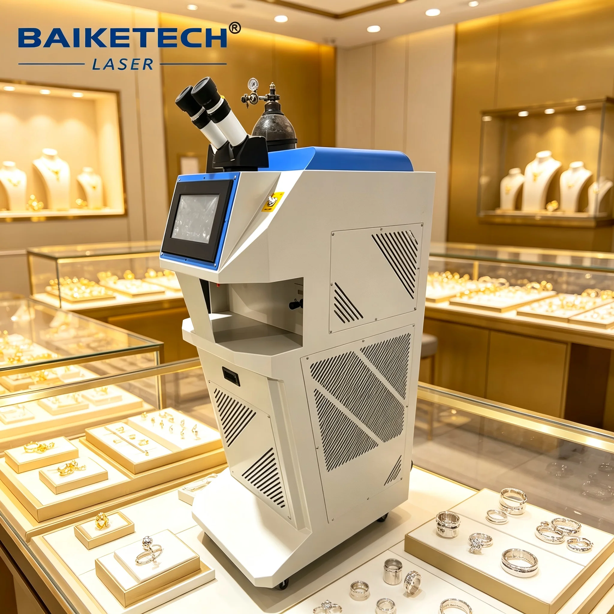 Baiketech X Series Vertical Jewelry Welder Built-in CCD Visual Positioning System for Jewellery Shop Precision Welding
