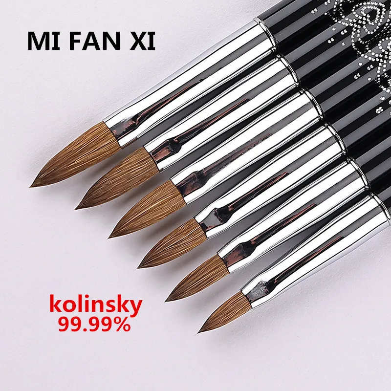 1 قطعة فرشاة أظافر أكريليك كولينسكي لفرش أظافر مسحوق الأكريليك لفرشاة أظافر تطبيق الأكريليك