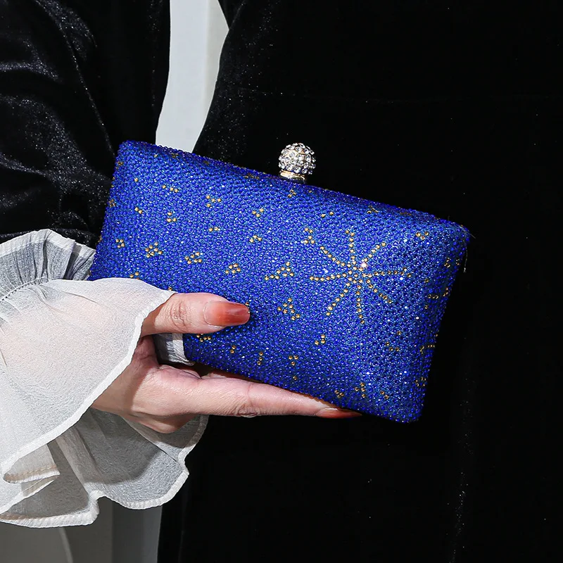 2026 Women's Handbags Fashion Luxury Rhinestone Inlay Wedding Evening Bags For Women Metal Chain Shoulder Bag Party Clutch Purse