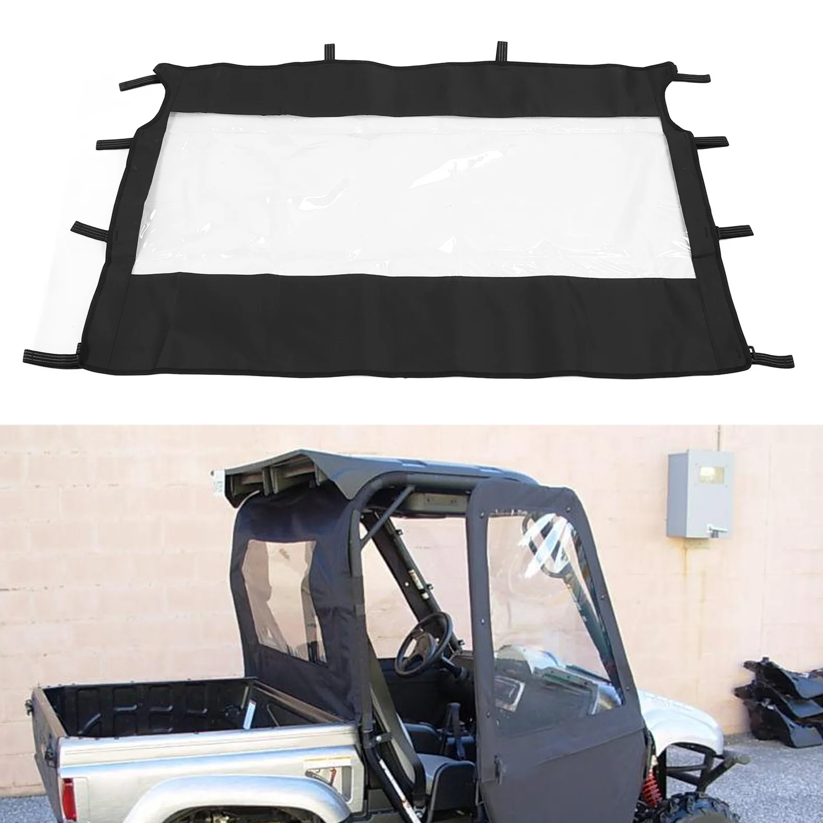 Soft Rear Windshield for Yamaha Rhino 450 660 700 Massimo Axis Hisun HS 400 500 700 PVC 600D Oxford UTV Screen Dustproof Clear