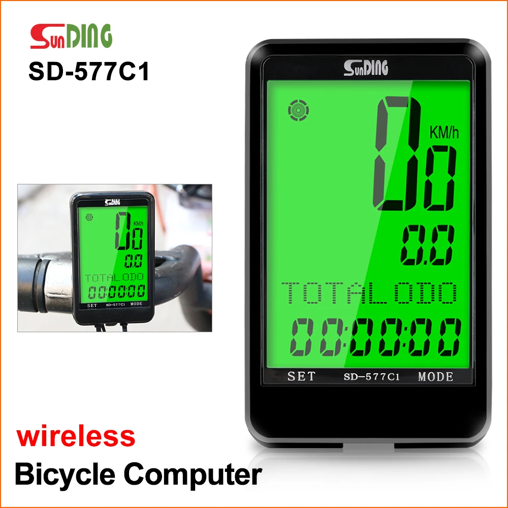 Sunding Waterproof Bicycle Computer LCD Digital Display MTB Cycling Odometer Stopwatch Bike Speedometer  Measurable  Temperature