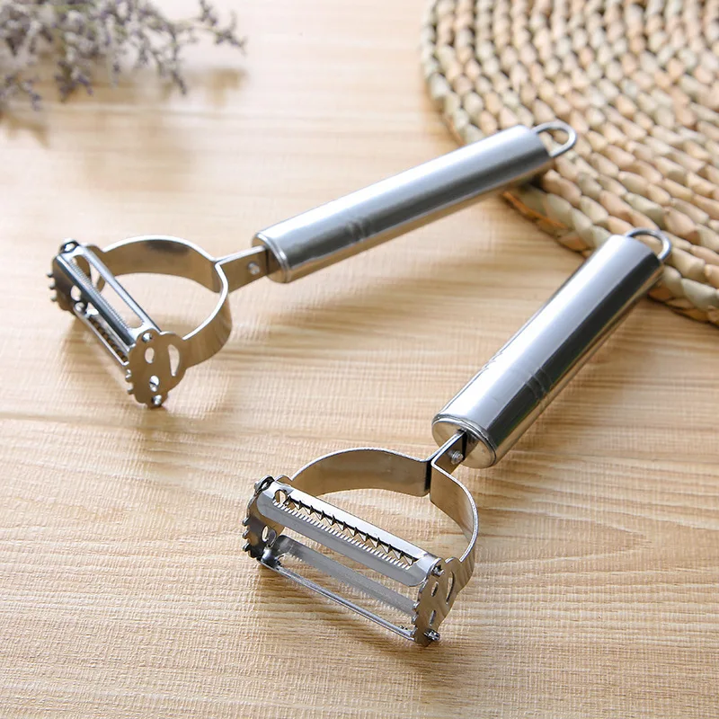 Smiley face stainless steel apple peeling multi-functional fish scale scraper kitchen peeling potato two-in-one paring knife face scraper