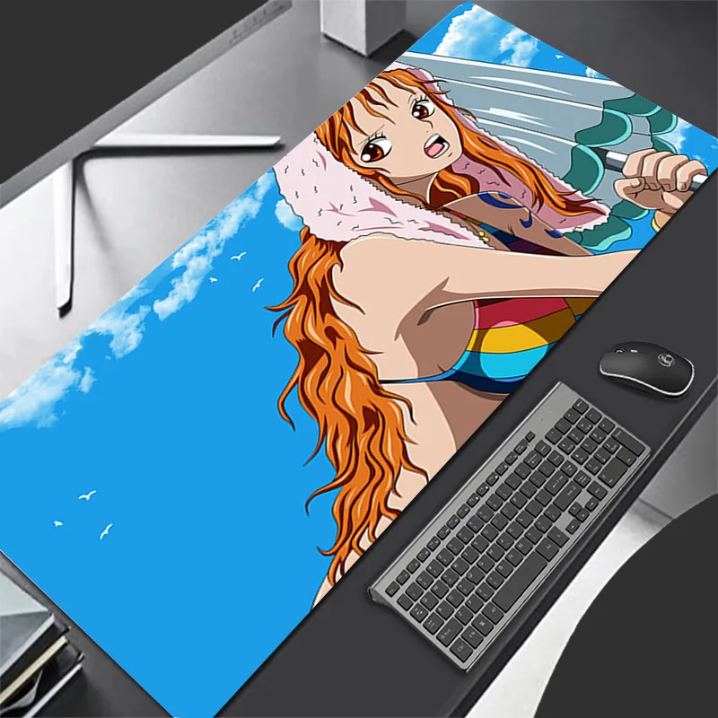 Alfombrilla de Ratón One Piece, Duradera, Accesorios de Anime para Juegos, Gabinete Gamer, Alfombrilla de Escritorio para PC, Grande XXL, para Teclado, Tablet y Ratón