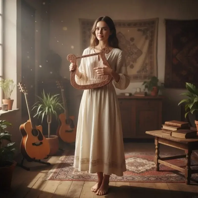 Accessoires harpe en plastique réalistes pour jeux rôle, accessoires costumes, conception légère pratique, sans pour