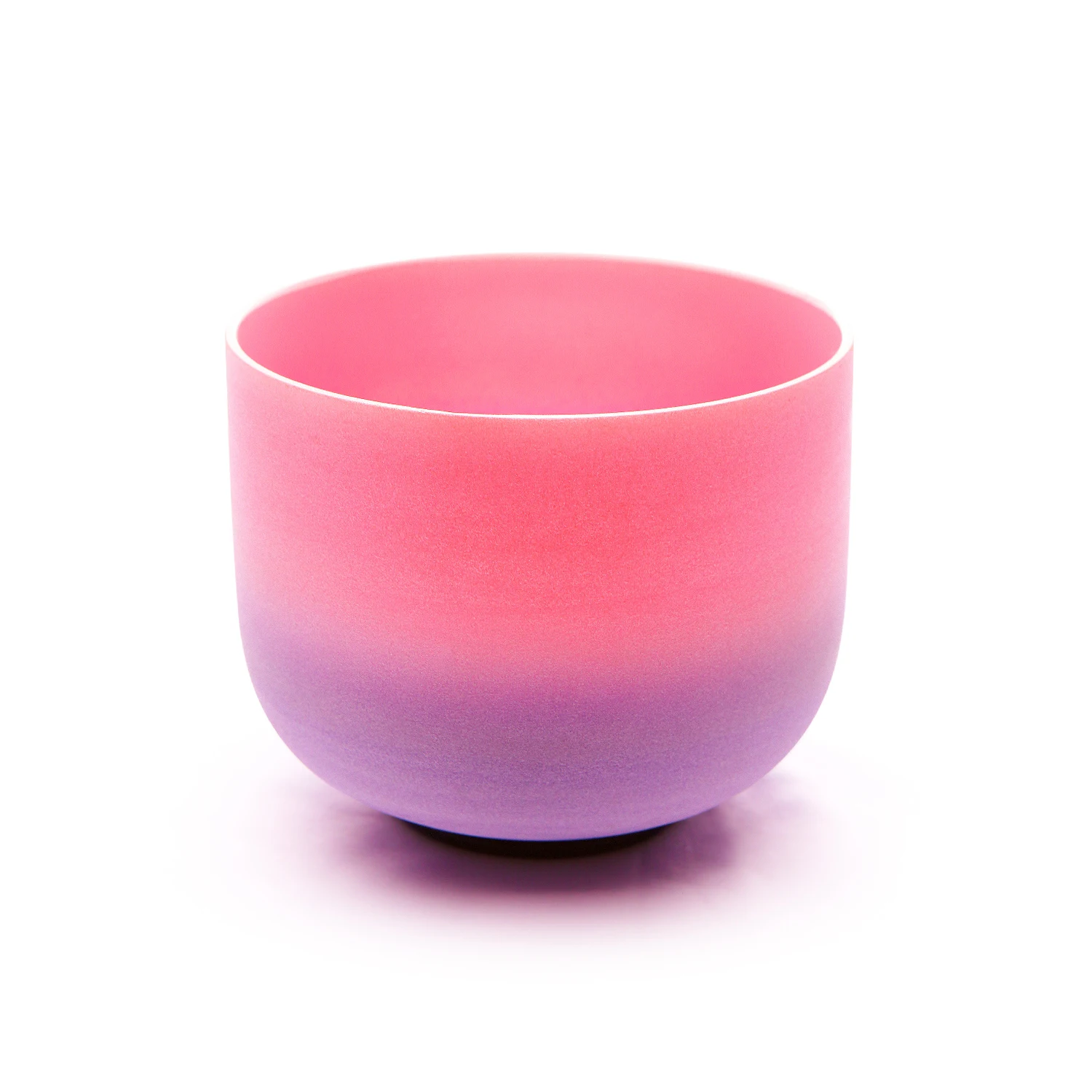 Hye-eun Pink-Purple Color 10 Inch G Note 432hz Tuned Chakra Quartz Frosted Crystal Singing Bowl with Mallet