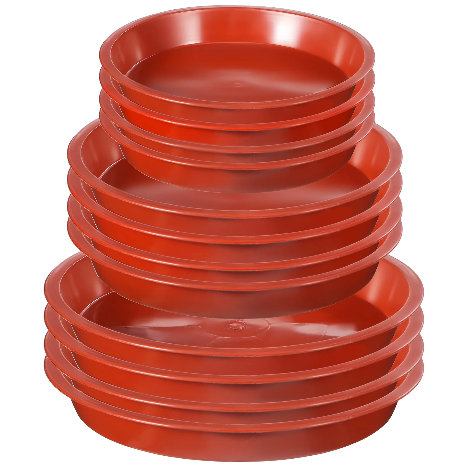 12 Pcs Plant Flower Pot Tray Potted Plants Drain Pan Saucer Large Red Water Saucers For Indoors