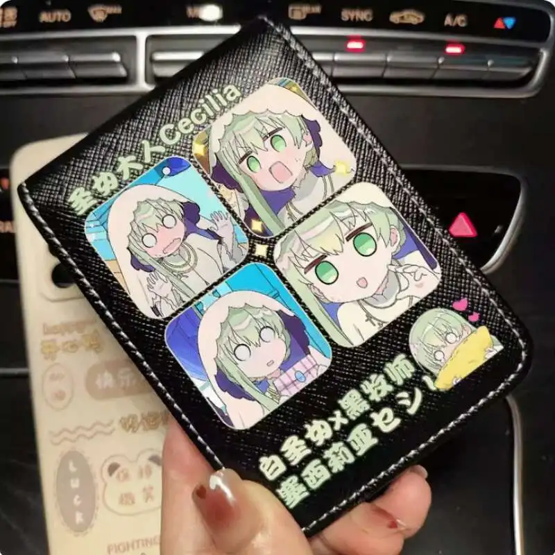 Anime Saint Cecilia & Pastor Lawrence Fashion Wallet PU Purse Card Cash Holder Bag Cosplay Kids Gift B390 Anime