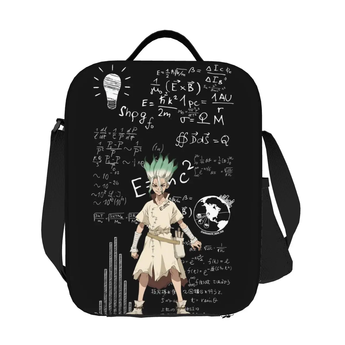 Senku Ishigami Dr Stone Apan أنيمي معزول حقيبة الغداء للنساء الأطفال المحمولة صناديق الطعام صندوق غداء حراري حمل