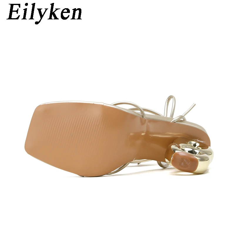 Eilyken Sexy sandali con cinturino incrociato alla caviglia donna banchetto estivo moda Open Toe Club Stripper Design tacchi da lavoro scarpe da