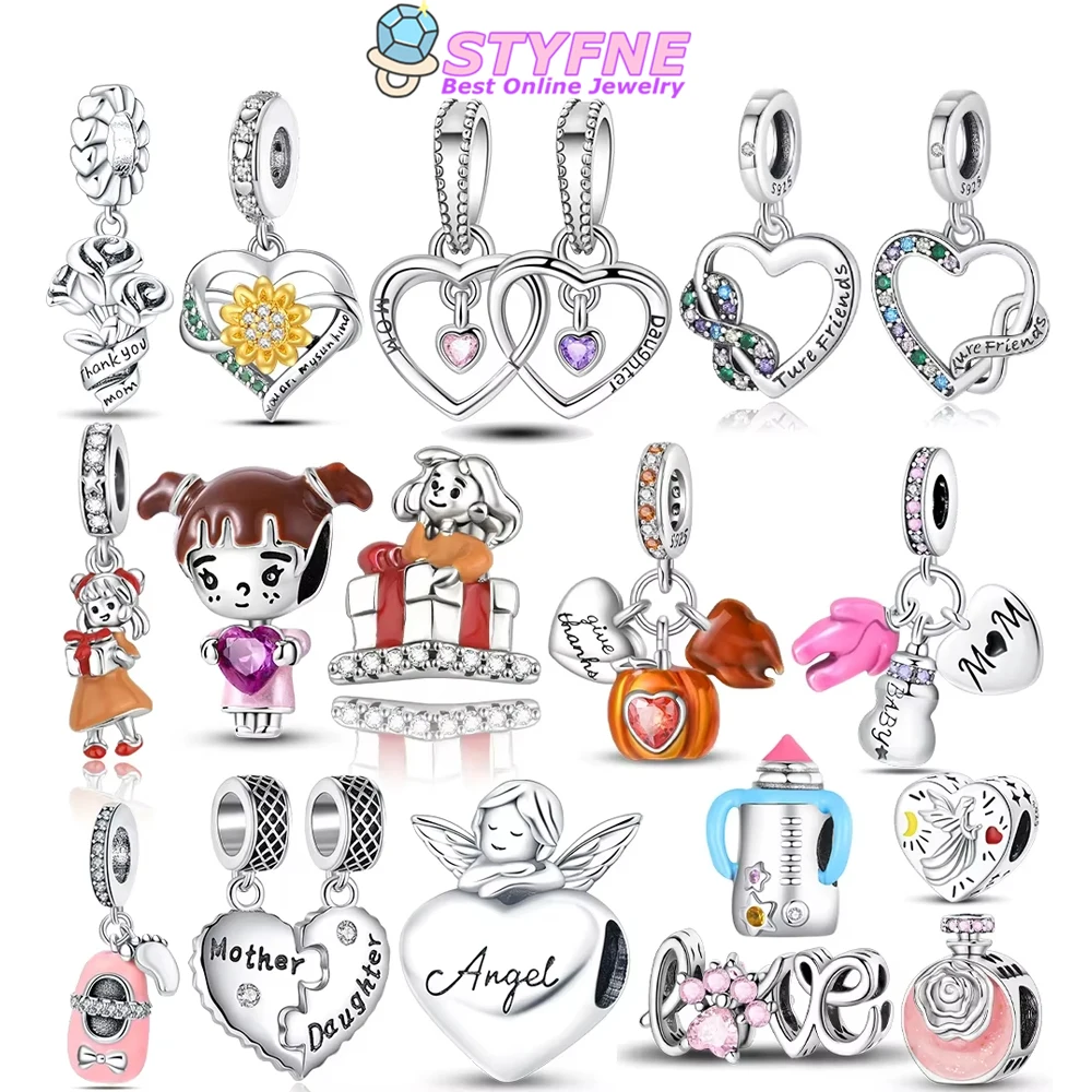 Silver Plated Original 925 Bag Charms Gift Box Pumpkin Heart Beads Fit Original Bracelets Jewelry Gifts for Women