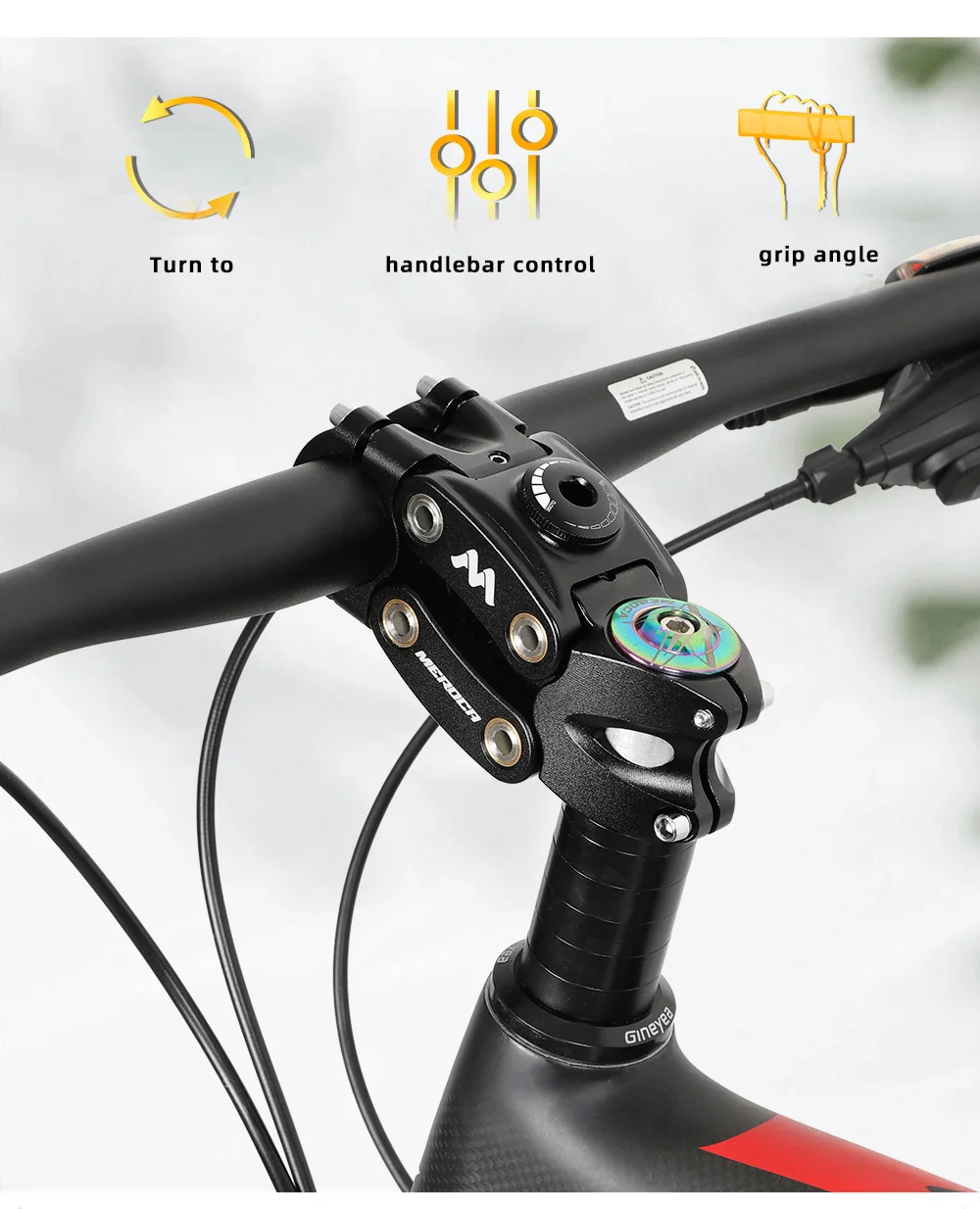 MEROCA Bicycle Four Link Shock Stem 31.8*90MM Aluminum Alloy XC Grave Road Mountain Bike Risers Suspension Stems
