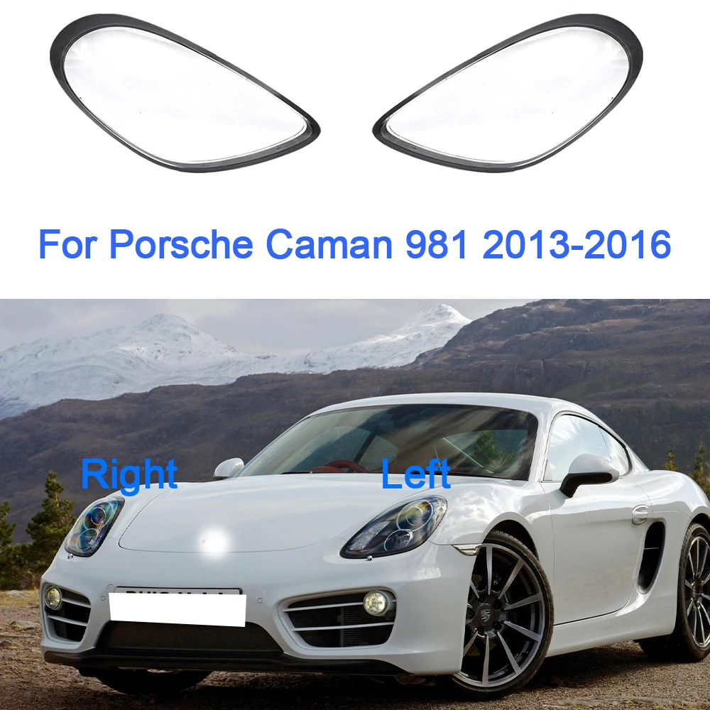 

Крышка автомобильной фары для Porsche Caman 981 2013 2014 2015 2016, прозрачный автомобильный светильник, стеклянный корпус, сменный прозрачный абажур