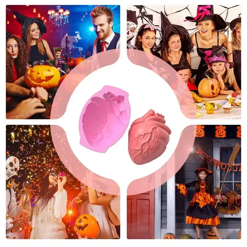 Silicone Mold Halloween 3D Human Heart Mold for Fondant Cake Chocolate  Mould Candle Craft Molds  Silicone Anatomical Heart Wax