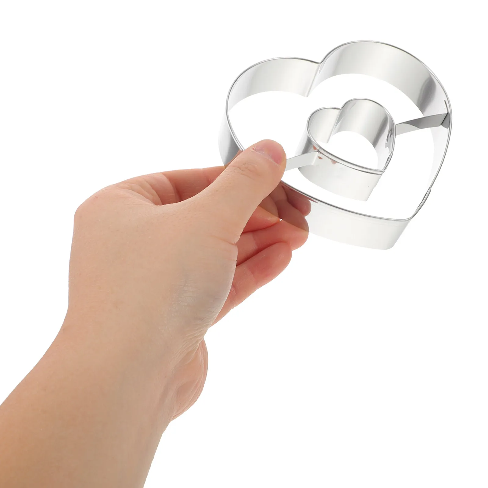 4Pcs Donut Cookie Cutters Set Stainless Steel Biscuit Cutters Heart Square Flower Round Shapes Baking Tool Fondant Cake Bread