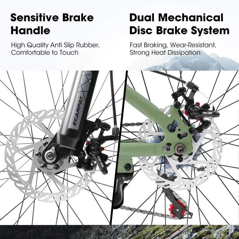 24inch 21 Speed Disc Brake Suspension Fork Children Mountain Bike Steel MTB Bicycle for Boys and Girls - Image 5