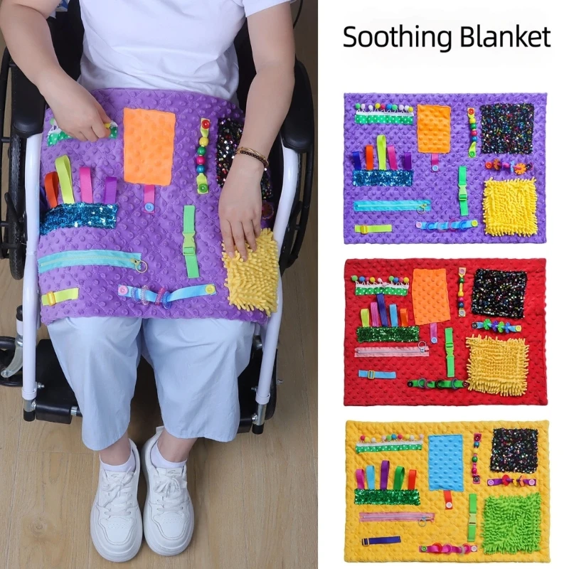 Comfort Activity Blanket Portable for Elderly Care, Textured Lap Blanket 60 x 43 for Calm Seating and Daily Hand Use 37JD