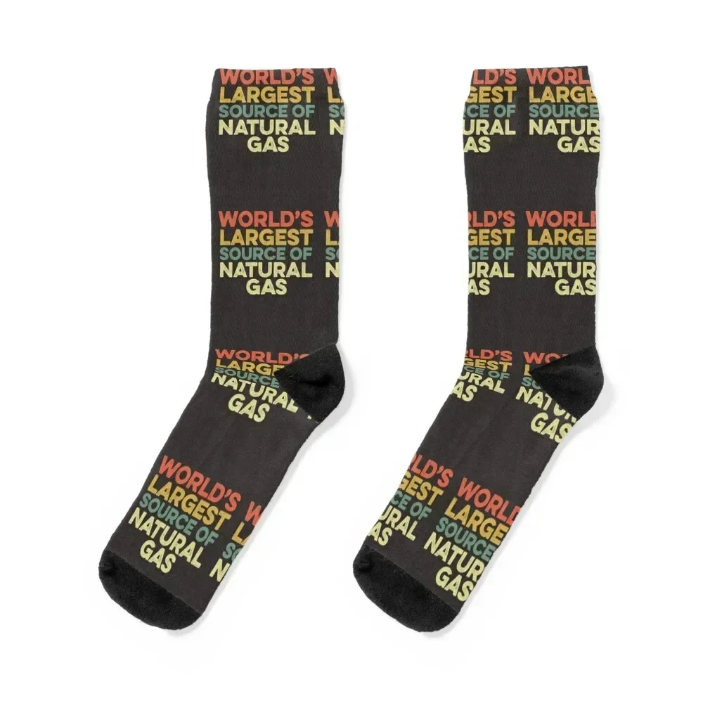 World's Largest Source Of Natural Gas Funny Farting Fart Socks funny sock golf Socks Male Women's