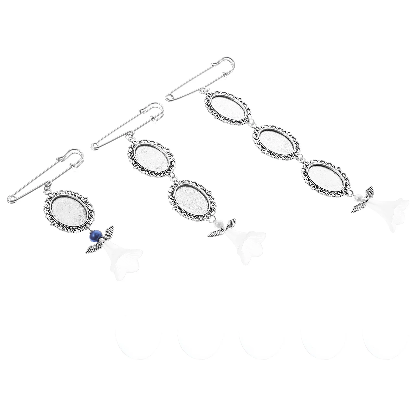 จี้กรอบรูป 3 ชิ้น สำหรับตกแต่งช่อดอกไม้งานแต่งงาน กรอบรูปที่ระลึก จี้ตกแต่งสำหรับทำเครื่องประดับ DIY ทำจากแก้วและโลหะผสม