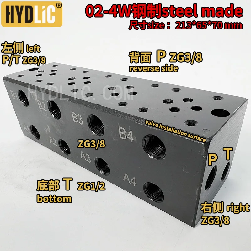 02-4W hydrauliczny kolektor podstawy zaworu kierunkowego do instalacji zaworu elektromagnetycznego DSG-02 4 we6 blokada zaworu DN6