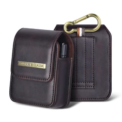 PULOKA Leather Phone Belt Pouch for Samsung Galaxy Z Flip 6 5 4 3 Phone Bag Magnetic Cover Outdoor Climbing Men Waist Belt Pouch