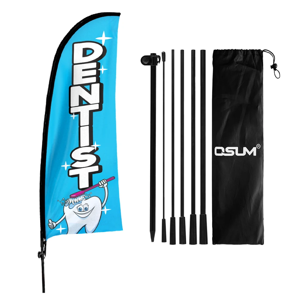 FSFLAG 1PCS 210CM The Dentistry Beach Flags with Flagpole  Advertising Promotion Outdoor Decorations for Adult in Dentist Clinic