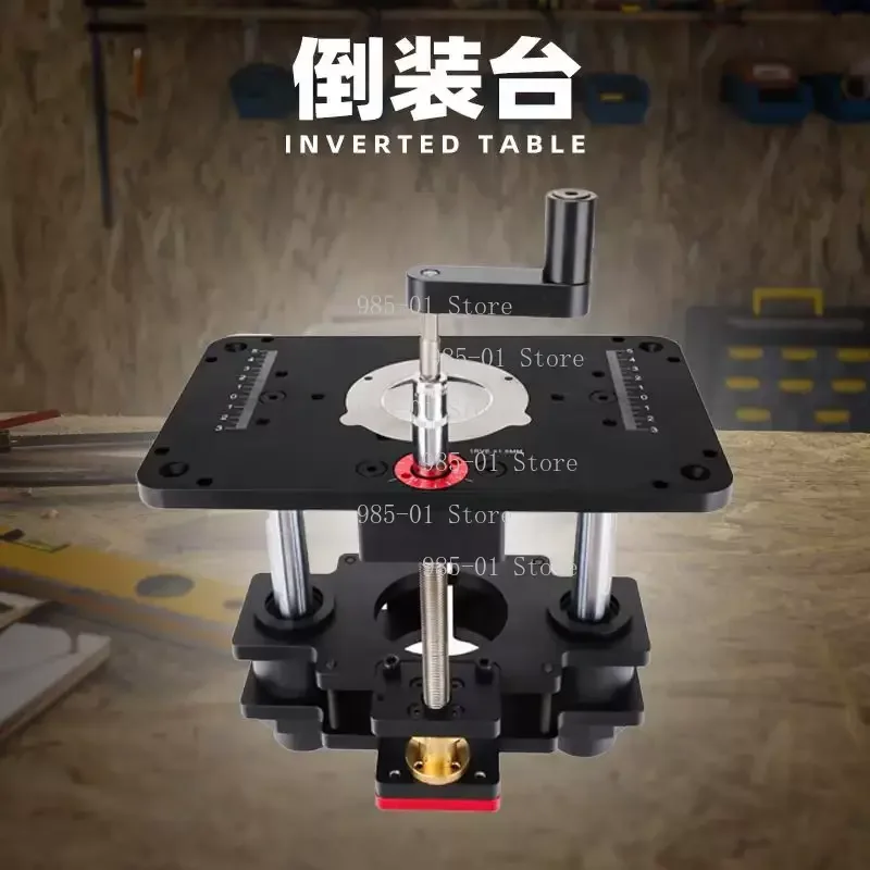 Woodworking trimming & engraving table, multifunctional flip lifting bench for edge slotting and milling