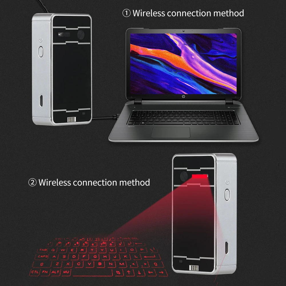 Portable bluetooth virtual laser keyboard wireless projection mini touch keyboard for computer mobile phone with mouse function