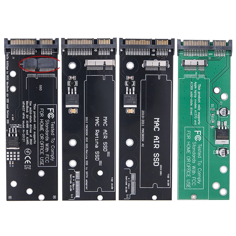 Karta konwertera SSD do SATA do Apple 2010 2011 2012 dla MacBook Air 6 + 12pin & PRO RETINA 7 + 17pin SSD do SATA 22pin Adapter