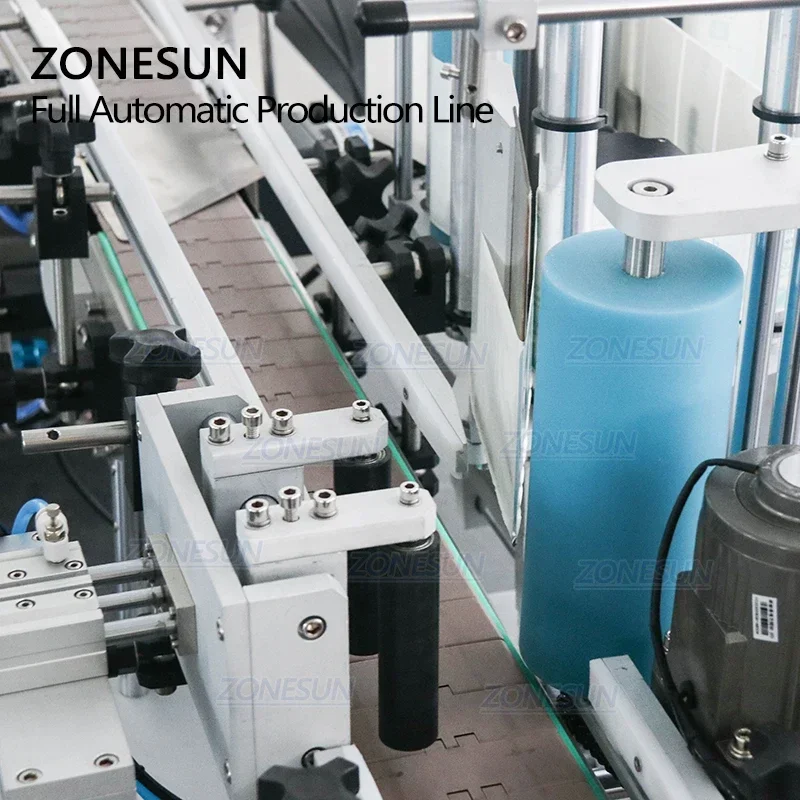 ZONESUN Automatic 4 Heads Filling Capping Labeling Machine Production Line Honey Paste Cream Liquid Bottle Filler Capper Labeler
