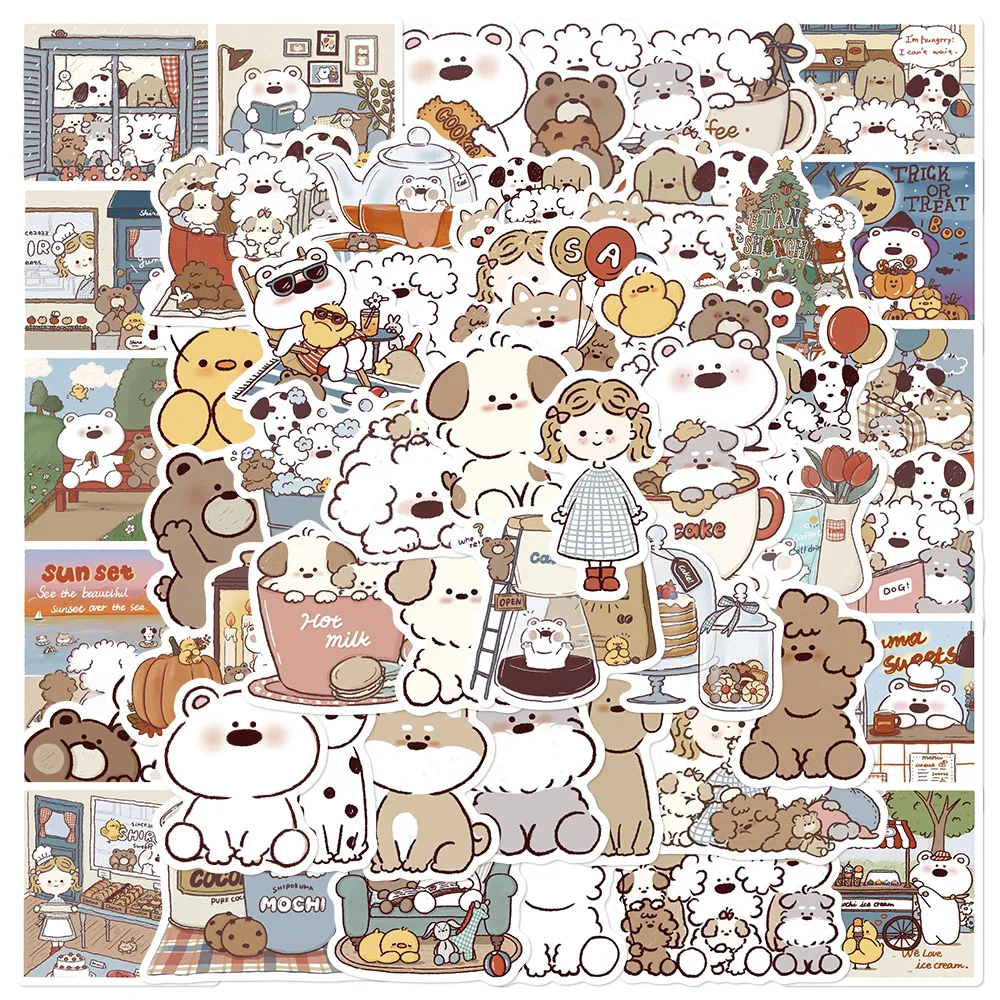 50Pcs Miiiiichan Anime Cute Dog Graffiti Stickers Decorative Guitar Suitcase Phone Case DIY Toy Waterproof Sticker