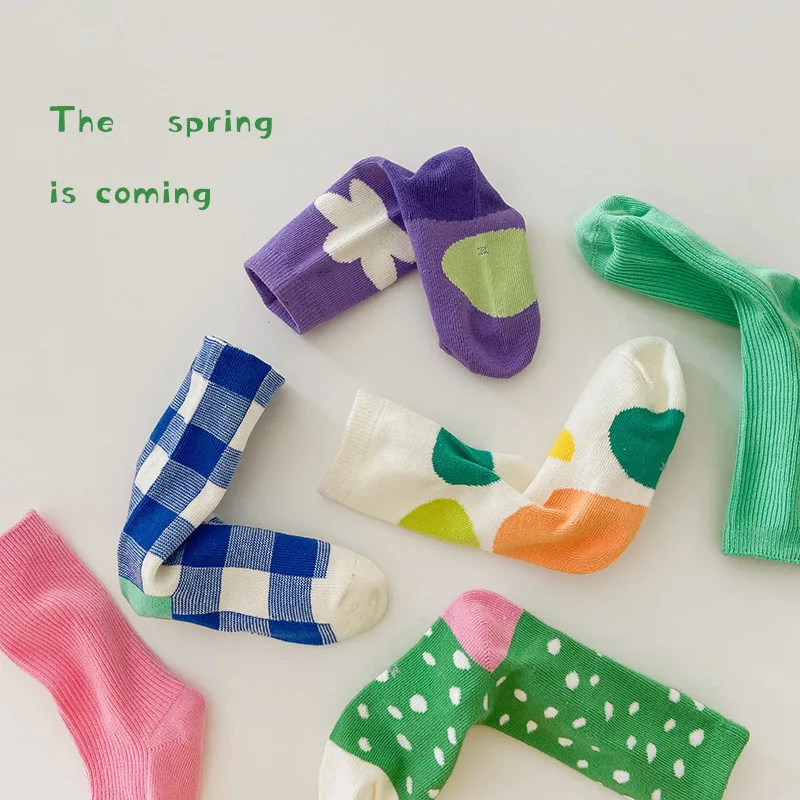 6 Pairs/lot 1-8Yrs Baby Socks for Boys and Girls Fashion Spring Summer Cartoon Cotton Socks Cute Newborn Infant Toddler Socks