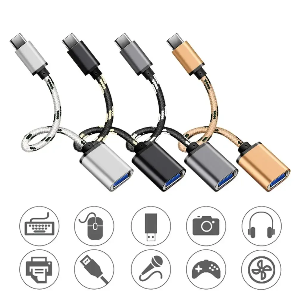 Type C/Micro USB Cable Adapter USB C To USB A Dapter OTG Cable Male To USB Female Cable Adapter For MacBook Type-C Adapter