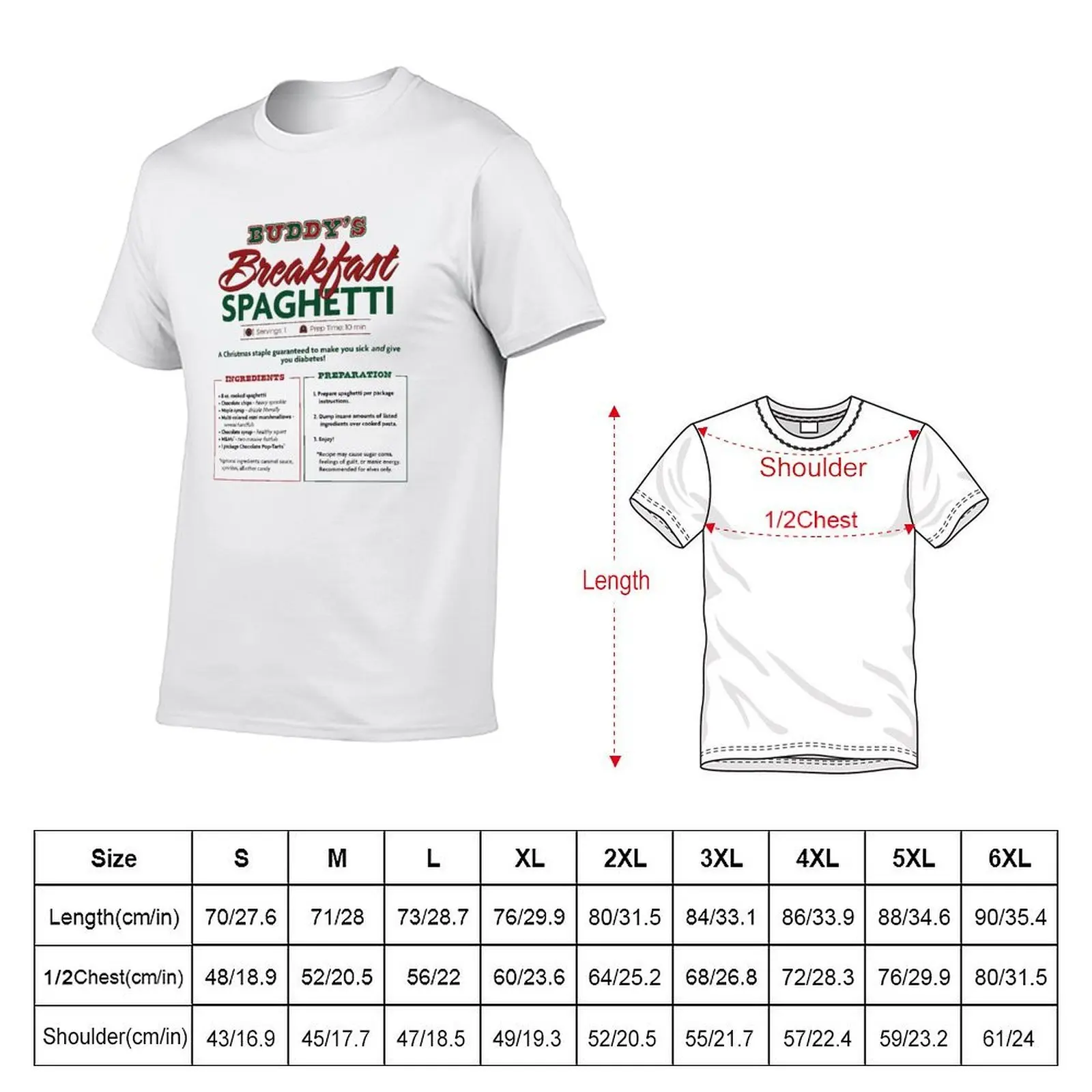 Buddy's Breakfast Spaghetti T-Shirt animal prinfor boys summer tops mens graphic t-shirts big and tall