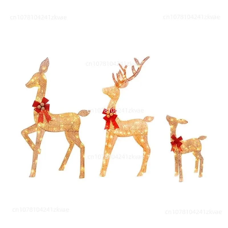 

Christmas Wrought Iron Decoration Led Luminous Custom Christmas Elk Jewelry Deer Ornament