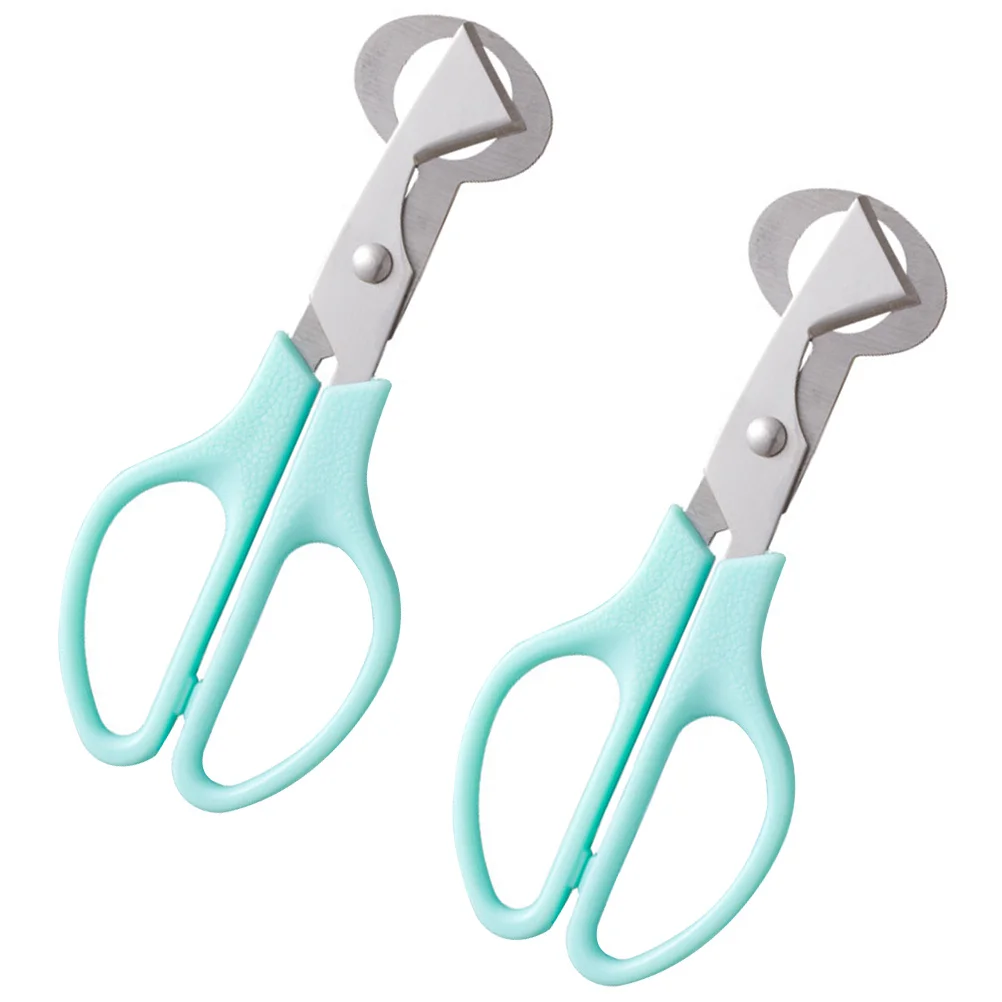 

2Pcs Stainless Steel Quail Egg Opener Comfortable Handles for Home Hotel Bar (Sky-Blue) Quail Egg Scissors Kitchen Supplies