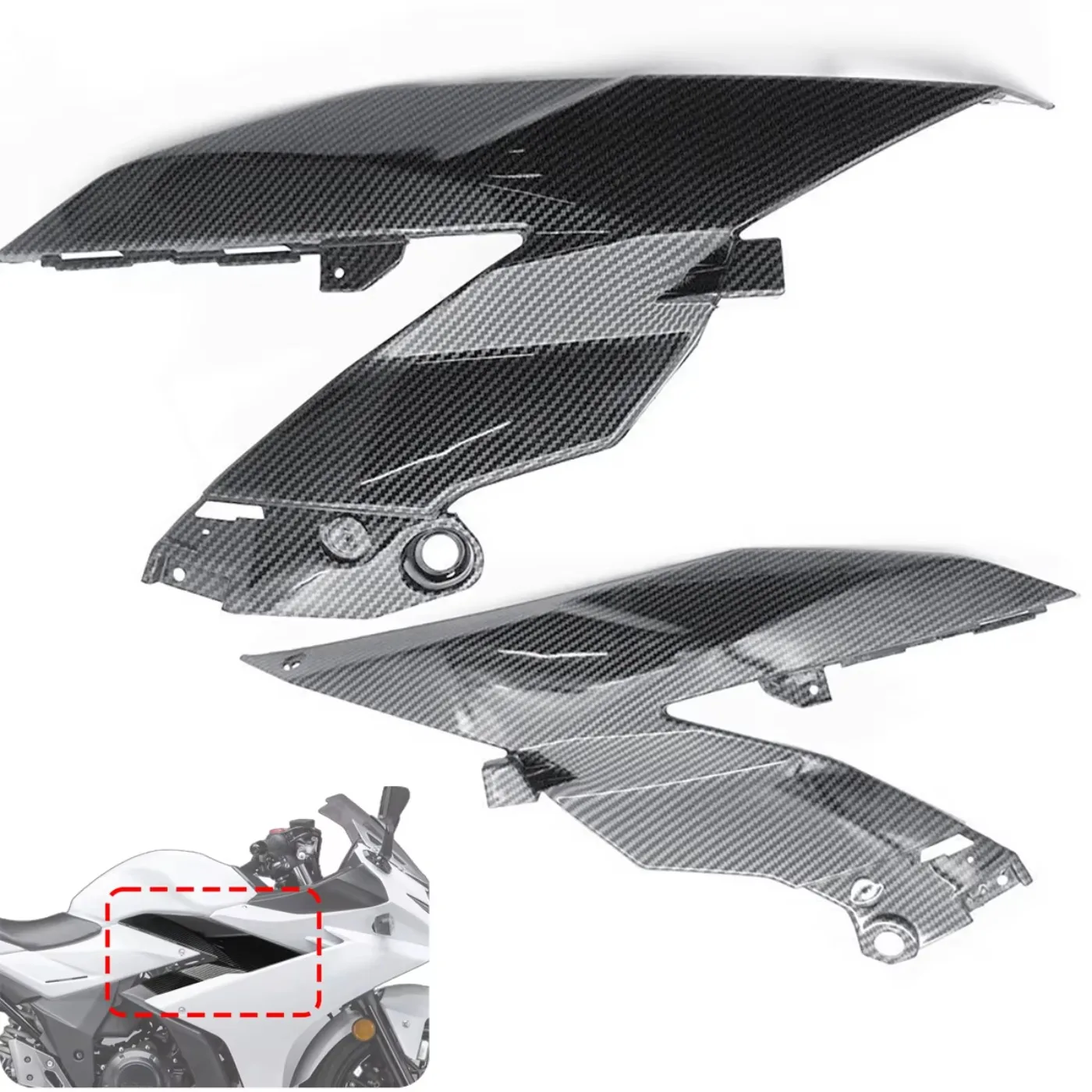 

Carbon Fiber Pattern Side Tank Under Cover Fairing Cowl Accessories ABS for suzuki gsx250r gsx 250r gsxr 250 2017 - 2020