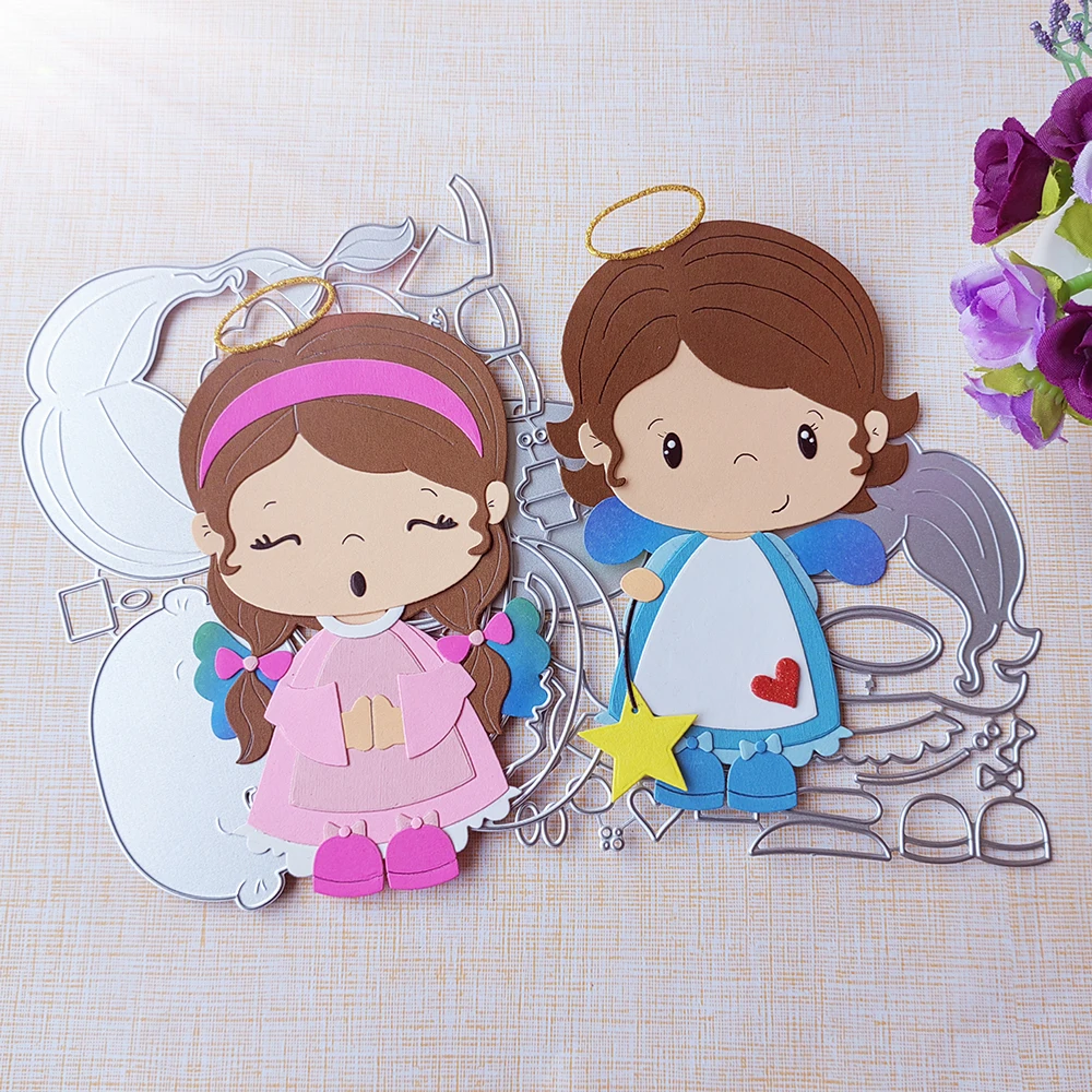 

New Boys and Girls Angel cutting dies scrapbook decoration embossed photo album decoration card making DIY crafts