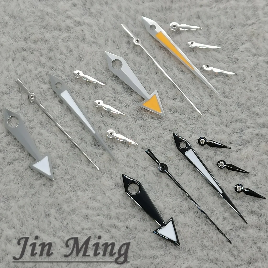 High Quality 6Pins VK63 Watch Hands Set Silver & Black Luminous Pointers Green Glow for VK63 VK63A Quartz Movement Watch Parts