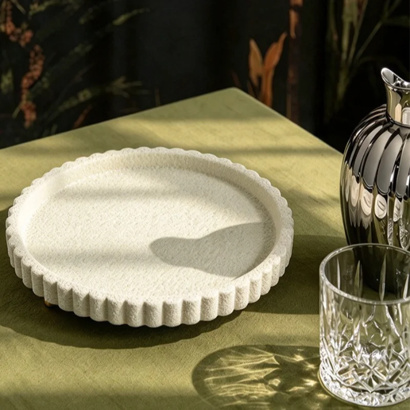 Simple Modern Stone Pattern Trays Aromatherapy Cosmetics Storage Trays European Portable Desktop Trays Indoor Home Decorations view 5