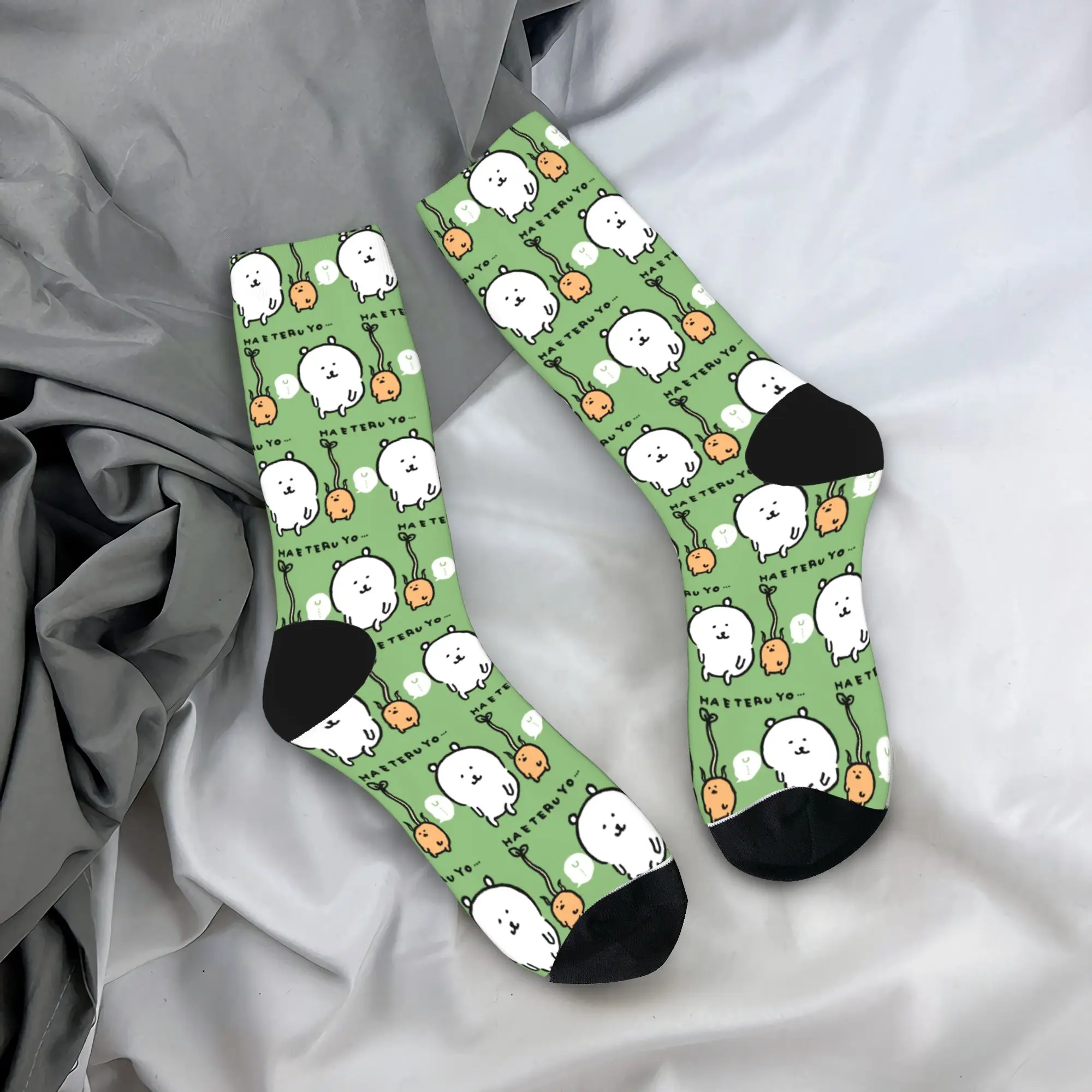 Joke Bear Haeteru Yo Cartoon Sokken Mannen Vrouwen Grappig Gelukkig Sokken Harajuku Lente Zomer Herfst Winter Midden Buis Sokken Gift